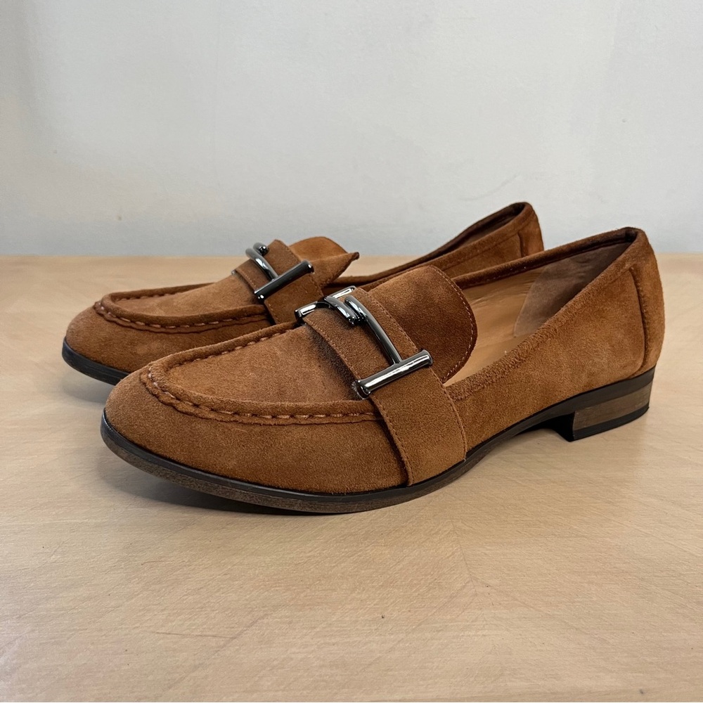 Franco Sarto Brown Suede Loafers